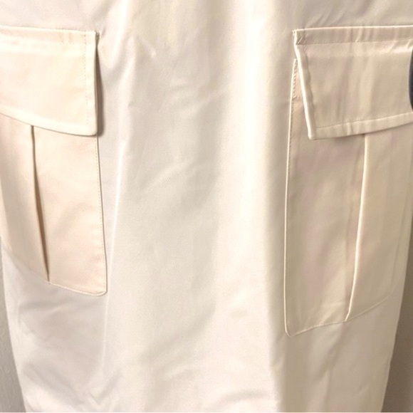 L T D Lace Up Front Slight Puff Short Sleeves Mini Dress. Cream (Stone)  Sz 8 - Picture 4 of 11